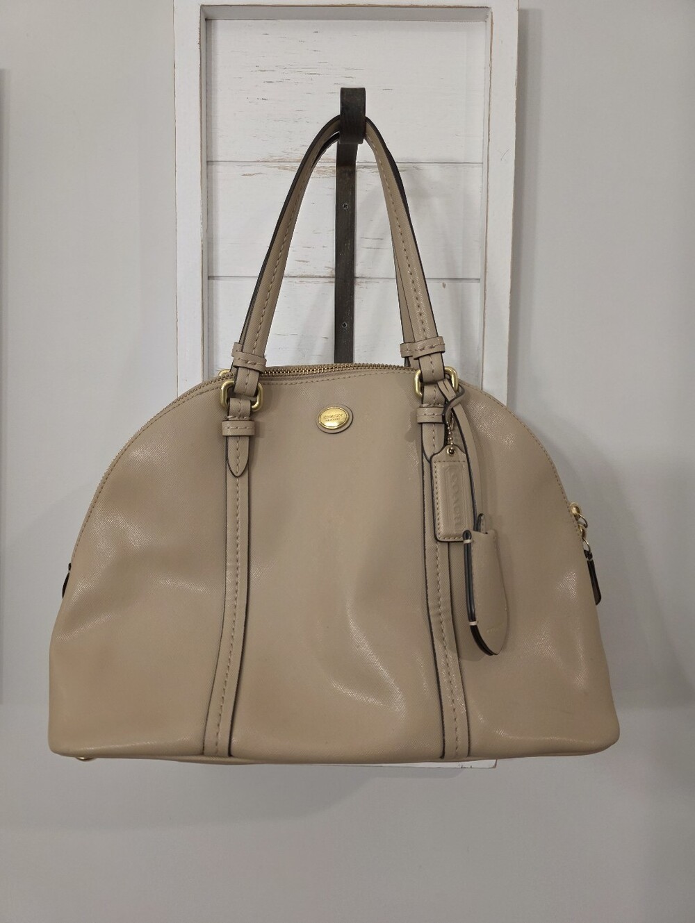 Authentic Vintage Coach Peyton Cora Domed Satchel F25671